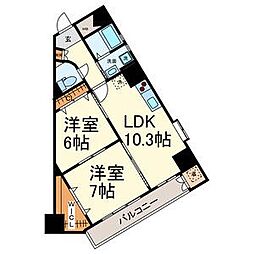 Medio18 2LDKの間取図画像
