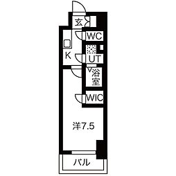 エスリード上前津ツヴァイテ 1Kの間取図画像