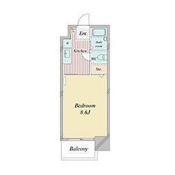 サンシャイン上前津 1Kの間取図画像