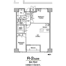 グランアベニュー栄 2LDKの間取図画像