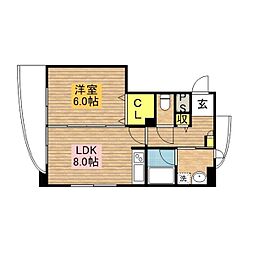 フィルプロビデンス 1LDKの間取図画像