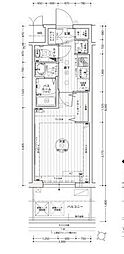 エステムコート名古屋鶴舞シエル 1Kの間取図画像