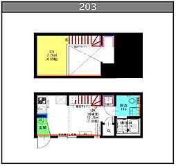 Velo JIYUGAOKA 2階1SKの間取り