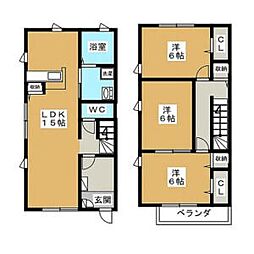 名古屋市営桜通線 桜山駅 徒歩5分の賃貸アパート 2階3LDKの間取り