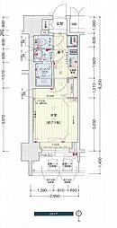 名古屋市営桜通線 車道駅 徒歩6分の賃貸マンション 4階1Kの間取り