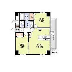 P-SQUARE　Shumoku　III 10階2LDKの間取り