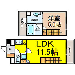 アーデン春岡 5階1LDKの間取り