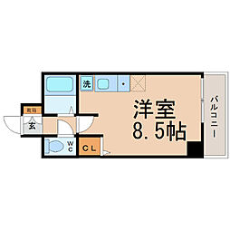 タウンエステート新栄 6階ワンルームの間取り