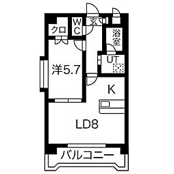 レジェンド21 4階1LDKの間取り
