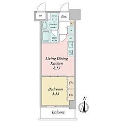 名鉄名古屋本線 堀田駅 徒歩5分の賃貸マンション 5階1LDKの間取り
