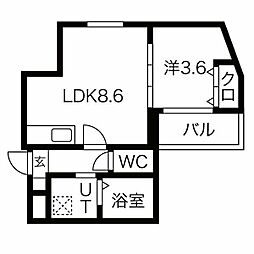 MOVE野並 3階1LDKの間取り