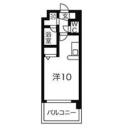 名古屋市営名城線 瑞穂運動場東駅 徒歩7分の賃貸マンション 6階ワンルームの間取り