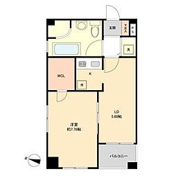 レインボーピア原 9階1LDKの間取り