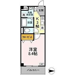 セントラルハイツ名古屋 1階1Kの間取り