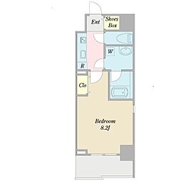 レジデンスSUN.K 8階1Kの間取り