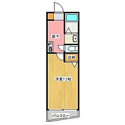 パークスティ八事 5階1Kの間取り