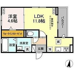 プレタクチュール中根町 3階1LDKの間取り