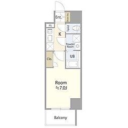 エスリード桜山ル・ヴェール 10階1Kの間取り