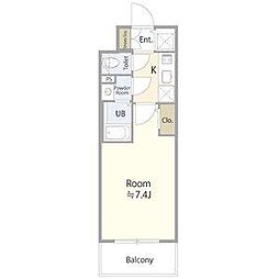 エスリード桜山ル・ヴェール 9階1Kの間取り