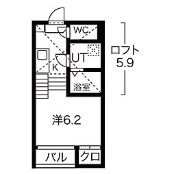 グランメゾン桜 1階1Kの間取り