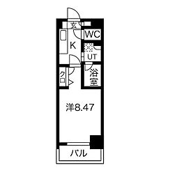 タウンライフ本山 1階1Kの間取り