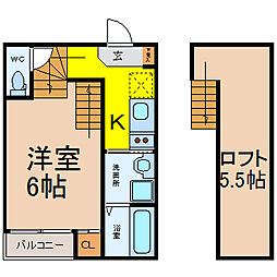 stage N 今池 2階1SKの間取り