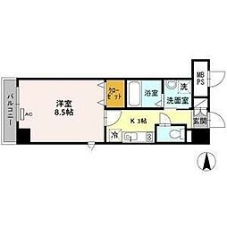 ウイステリア名城 5階1Kの間取り