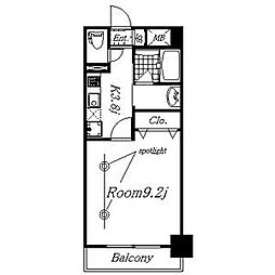 REGALO覚王山 2階1Kの間取り
