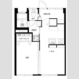 山田ビル 3階1LDKの間取り