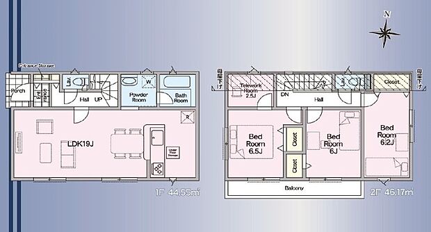 ◆LDK19帖 ◆主寝室6.5帖 ◆テレワークルーム付き