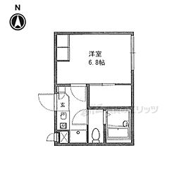 レオパレスエザーンス 2階1Kの間取り
