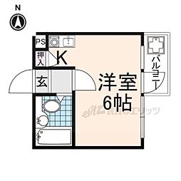 シティホームズ奈良女子大前 4階ワンルームの間取り