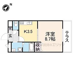 近鉄橿原線 西ノ京駅 徒歩14分の賃貸アパート 2階1DKの間取り