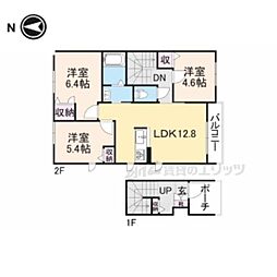 近鉄橿原線 石見駅 徒歩3分の賃貸アパート 2階3LDKの間取り