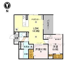 吉勇 301 3階2LDKの間取り