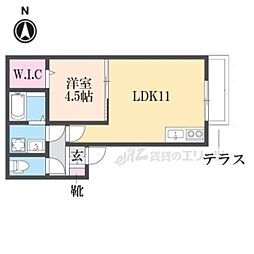ソレイユビセレクト法蓮町IV 1LDKの間取図画像