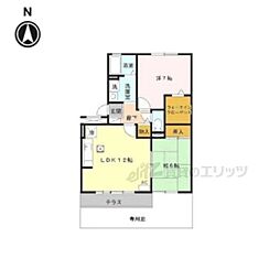 グランドールサンエイ 103 1階2LDKの間取り