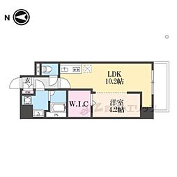 天理市三島町マンション 1LDKの間取図画像