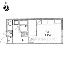 レオパレスバンビーノ 1Kの間取図画像