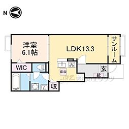 グランメゾンN 1LDKの間取図画像