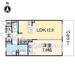 サンソレイユ新大宮 1LDKの間取図画像