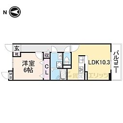プラシード 1LDKの間取図画像