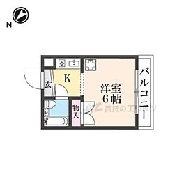 ジュネス神殿 1Kの間取図画像