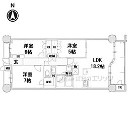 レ・ジェイド奈良三条通り 3LDKの間取図画像