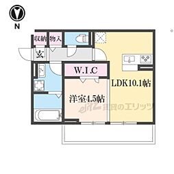 アウスレーゼ高畑 1LDKの間取図画像