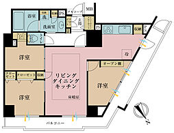 ローレルコート新宿タワー 1LDKの間取り