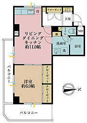 平河町ドリームマンション 1LDKの間取り