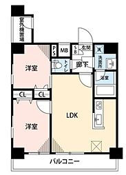 メイクスデザイン三ノ輪 2LDKの間取り
