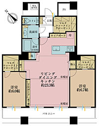 晴海アイランドトリトンスクエアビュータワー 1SLDKの間取り