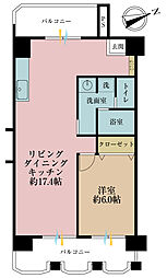 ヴァンヴェール新宿 1LDKの間取図画像